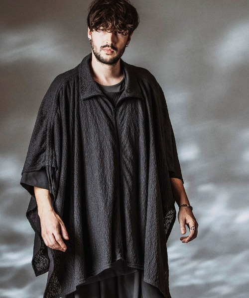 NO ID.】Drawstrings High Collar Poncho / ドローストリングスハイ