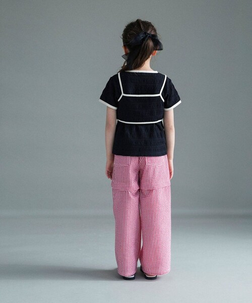 BRANSHES（ブランシェス）の「【WEB限定】2WAYギンガムチェックパンツ（その他パンツ・キッズ・ブラック/レッド・130/120/110/100/150/140）」の6枚目の写真