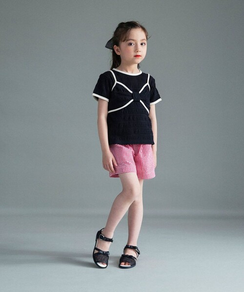BRANSHES（ブランシェス）の「【WEB限定】2WAYギンガムチェックパンツ（その他パンツ・キッズ・ブラック/レッド・130/120/110/100/150/140）」の8枚目の写真