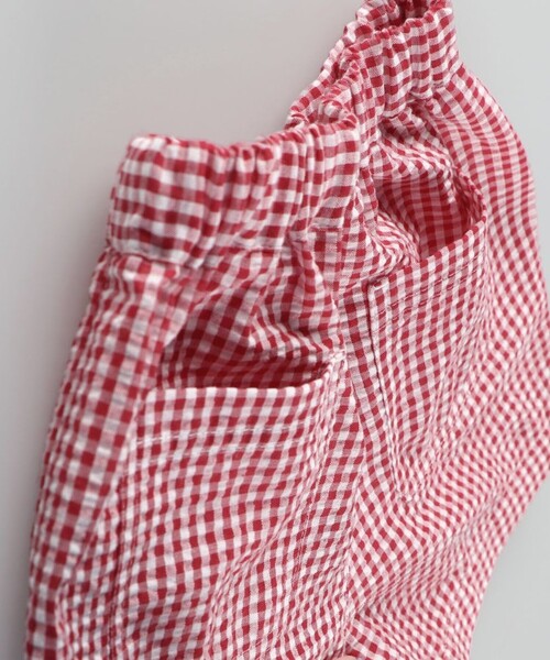 BRANSHES（ブランシェス）の「【WEB限定】2WAYギンガムチェックパンツ（その他パンツ・キッズ・ブラック/レッド・130/120/110/100/150/140）」の13枚目の写真