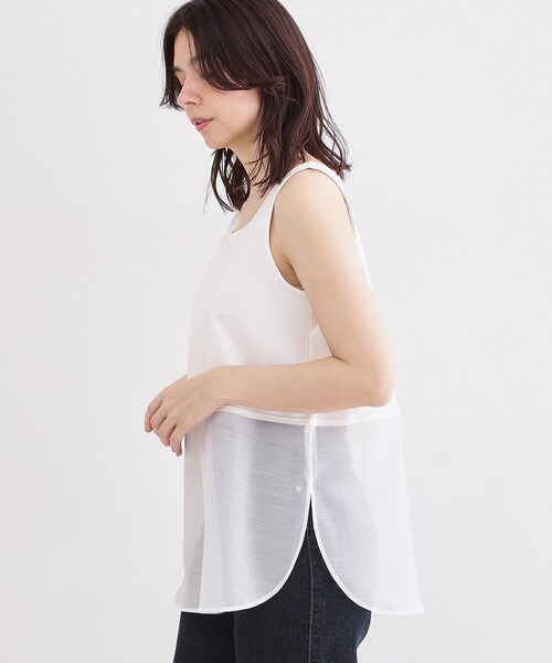 OPAQUE.CLIP（オペークドットクリップ）の「レイヤードドッキングタンクトップ【洗濯機OK】（タンクトップ・レディース・ホワイト系1/ホワイト・38/40/42）」の7枚目の写真