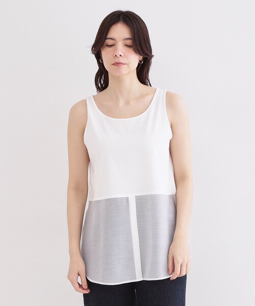 OPAQUE.CLIP（オペークドットクリップ）の「レイヤードドッキングタンクトップ【洗濯機OK】（タンクトップ・レディース・ホワイト系1/ホワイト・38/40/42）」の11枚目の写真