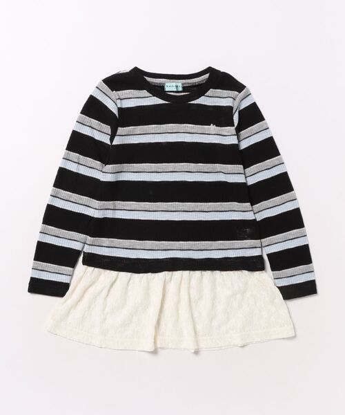 HAKKA KIDS（ハッカキッズ）の「ボーダーニットソー（Tシャツ/カットソー・キッズ・ブラック/イエロー・120cm）」の2枚目の写真