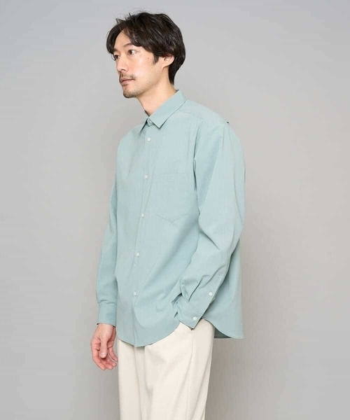a.v.v（アーヴェヴェ）の「【イージーケア/洗濯機で洗える/速乾/毛玉になりにくい/ストレッチ】リライトワイドシルエットシャツ（シャツ/ブラウス・メンズ・ミント/チャコールグレー/ブルー/ネイビー・46/50/48）」の13枚目の写真