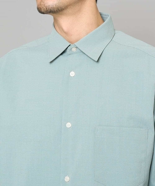 a.v.v（アーヴェヴェ）の「【イージーケア/洗濯機で洗える/速乾/毛玉になりにくい/ストレッチ】リライトワイドシルエットシャツ（シャツ/ブラウス・メンズ・ミント/チャコールグレー/ブルー/ネイビー・46/50/48）」の16枚目の写真