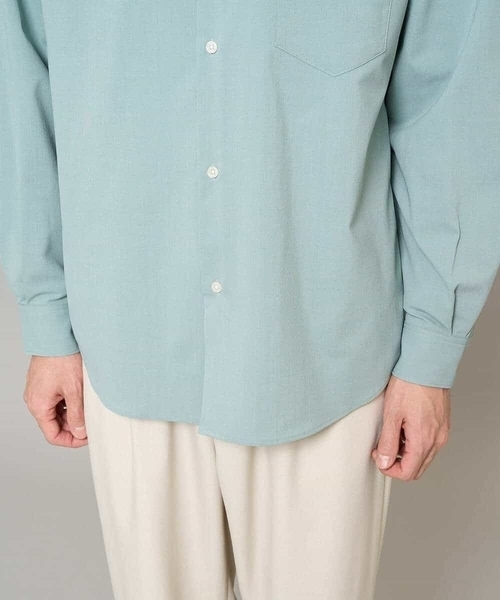 a.v.v（アーヴェヴェ）の「【イージーケア/洗濯機で洗える/速乾/毛玉になりにくい/ストレッチ】リライトワイドシルエットシャツ（シャツ/ブラウス・メンズ・ミント/チャコールグレー/ブルー/ネイビー・46/50/48）」の18枚目の写真
