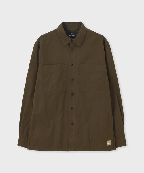 PS Paul Smith(ピーエスポールスミス)の「コットンリップストップ シャツブルゾン / 162113 413Z(ブルゾン・メンズ・ダークオリーブ/ブラック・X-LARGE/LARGE/MEDIUM/SMALL/XX-LARGE)」の1枚目の写真