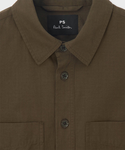 PS Paul Smith(ピーエスポールスミス)の「コットンリップストップ シャツブルゾン / 162113 413Z(ブルゾン・メンズ・ダークオリーブ/ブラック・X-LARGE/LARGE/MEDIUM/SMALL/XX-LARGE)」の6枚目の写真