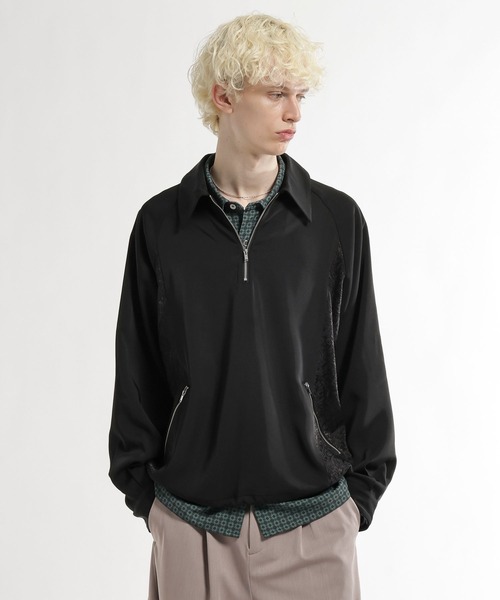 HARE（ハレ）の「ジャガードキリカエハーフジッププルオーバー(HARE)（シャツ/ブラウス・メンズ・ブラック/グレー系その他・FREE）」の11枚目の写真