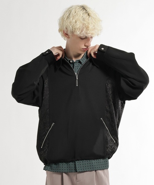 HARE（ハレ）の「ジャガードキリカエハーフジッププルオーバー(HARE)（シャツ/ブラウス・メンズ・ブラック/グレー系その他・FREE）」の12枚目の写真