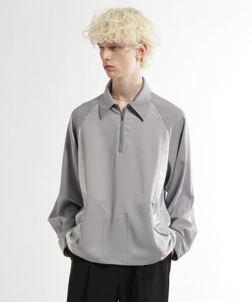 HARE（ハレ）の「ジャガードキリカエハーフジッププルオーバー(HARE)（シャツ/ブラウス・メンズ・ブラック/グレー系その他・FREE）」の13枚目の写真