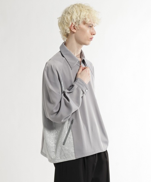 HARE（ハレ）の「ジャガードキリカエハーフジッププルオーバー(HARE)（シャツ/ブラウス・メンズ・ブラック/グレー系その他・FREE）」の14枚目の写真