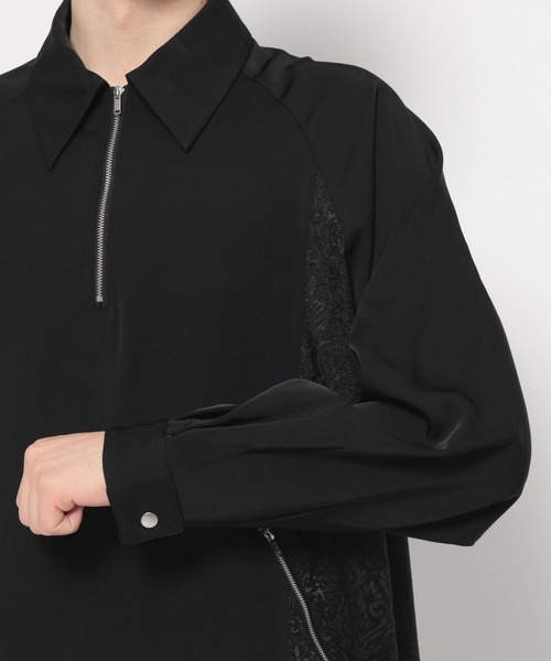 HARE（ハレ）の「ジャガードキリカエハーフジッププルオーバー(HARE)（シャツ/ブラウス・メンズ・ブラック/グレー系その他・FREE）」の8枚目の写真