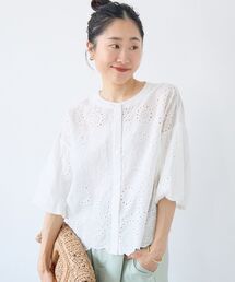 le.coeur blanc | カットワーク刺繍バルーンスリーブブラウス(シャツ/ブラウス)