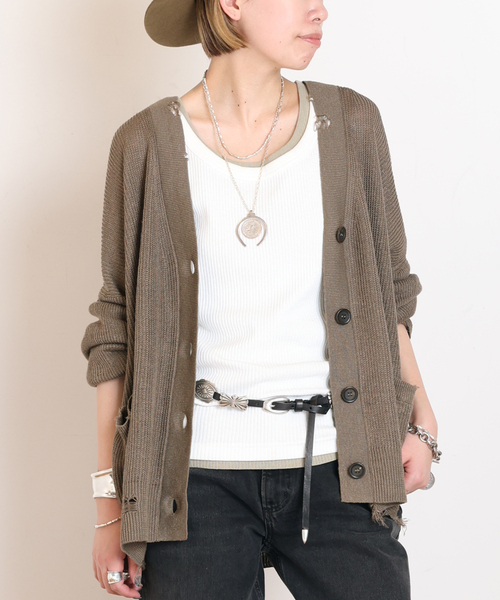AP STUDIO（エーピーストゥディオ）の「ダメージカーディガン（カーディガン/ボレロ・レディース・アイボリー/ウッド・FREE）」の4枚目の写真
