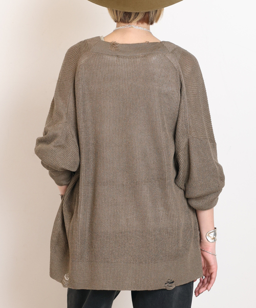 AP STUDIO（エーピーストゥディオ）の「ダメージカーディガン（カーディガン/ボレロ・レディース・アイボリー/ウッド・FREE）」の6枚目の写真