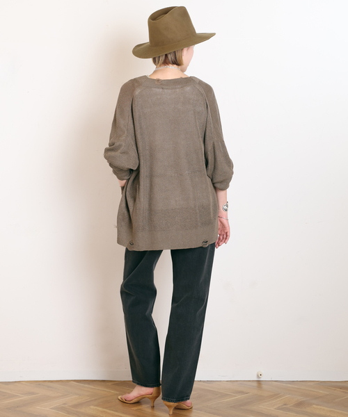 AP STUDIO（エーピーストゥディオ）の「ダメージカーディガン（カーディガン/ボレロ・レディース・アイボリー/ウッド・FREE）」の9枚目の写真