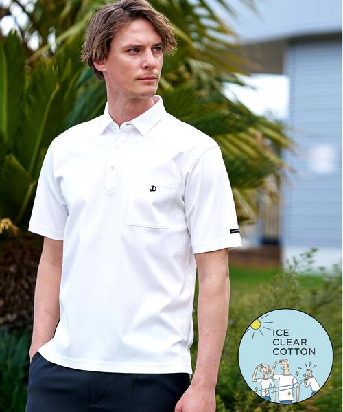 DRESSTERIOR(ドレステリア)の「【接触冷感/抗菌防臭/消臭/Safari5月号掲載】ICE CLEAR COTTON オーバーフィットポロシャツ(ポロシャツ・メンズ・ホワイト/ブラウン系その他/ブラック/ネイビー/ピンク・91/90/92/94)」の1枚目の写真