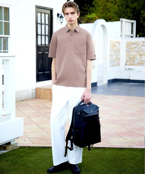 DRESSTERIOR(ドレステリア)の「【接触冷感/抗菌防臭/消臭/Safari5月号掲載】ICE CLEAR COTTON オーバーフィットポロシャツ(ポロシャツ・メンズ・ホワイト/ブラウン系その他/ブラック/ネイビー/ピンク・91/90/92/94)」の8枚目の写真