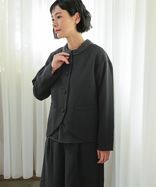 喪服・礼服】洗える防しわワイドパンツスーツ3点セット（ジャケット＋
