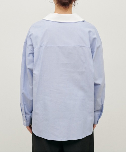 LARUTA（ラルータ）の「【LARUTA】[Web限定]2枚衿オックススキッパーシャツ（シャツ/ブラウス・レディース・ピンク/ストライプ/サックスブルー・MEDIUM）」の22枚目の写真