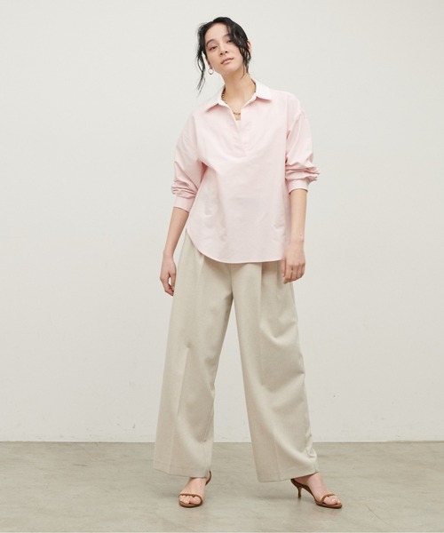 LARUTA（ラルータ）の「【LARUTA】[Web限定]2枚衿オックススキッパーシャツ（シャツ/ブラウス・レディース・ピンク/ストライプ/サックスブルー・MEDIUM）」の13枚目の写真