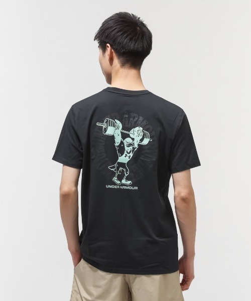 UNDER ARMOUR（アンダーアーマー）の「【別注】アンダーアーマー  UAパフォーマンスコットン グラフィック ショートスリーブ Tシャツ 限定コラボ（Tシャツ/カットソー・メンズ・ブラック/ホワイト/ダークブルー・S/M/L/LL/3L）」の4枚目の写真