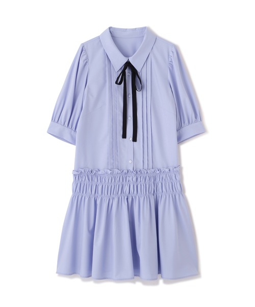 JILL by JILL STUART（ジルバイジルスチュアート）の「シャーリングミニシャツワンピース（ワンピース・レディース・ブルー/ホワイト系その他・FREE）」の11枚目の写真