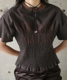 Ameri（アメリ）の「MEDI SHIRRING CONCEPT TEE（Tシャツ/カットソー）」