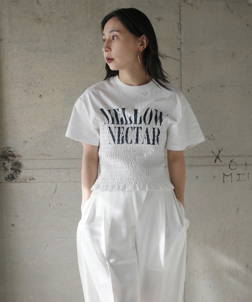 MEDI SHIRRING CONCEPT TEE（Tシャツ/カットソー）｜Ameri（アメリ）の