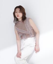 NATURAL BEAUTY BASIC | フリルチュールデザインニット(ニット/セーター)