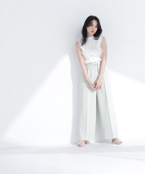 NATURAL BEAUTY BASIC(ナチュラルビューティーベーシック)の「フリルチュールデザインニット(ニット/セーター・レディース・ブラウン/オフホワイト/グレー・フリ-)」の10枚目の写真
