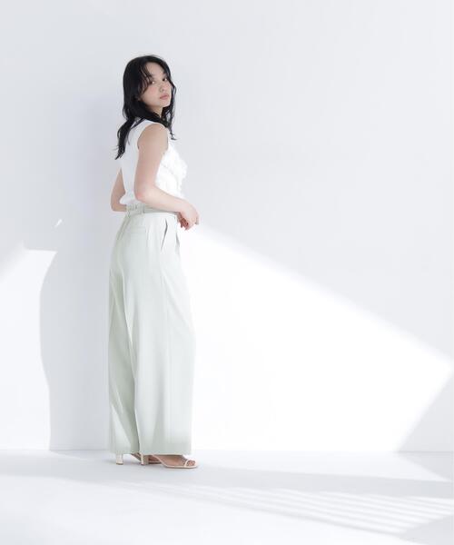 NATURAL BEAUTY BASIC(ナチュラルビューティーベーシック)の「フリルチュールデザインニット(ニット/セーター・レディース・ブラウン/オフホワイト/グレー・フリ-)」の12枚目の写真