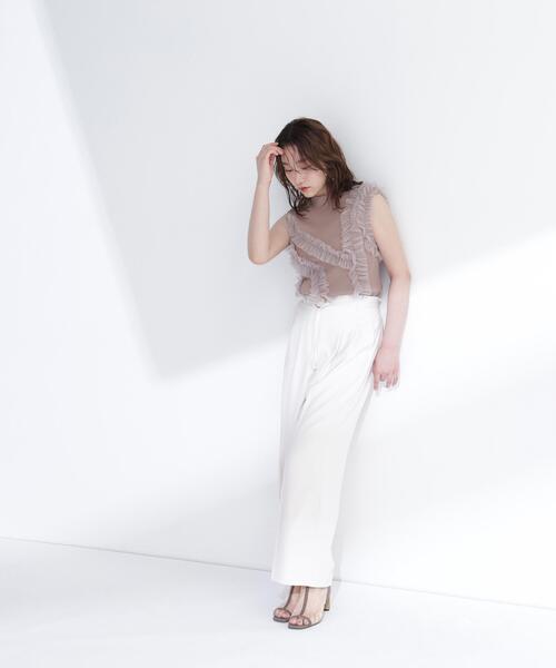 NATURAL BEAUTY BASIC(ナチュラルビューティーベーシック)の「フリルチュールデザインニット(ニット/セーター・レディース・ブラウン/オフホワイト/グレー・フリ-)」の18枚目の写真