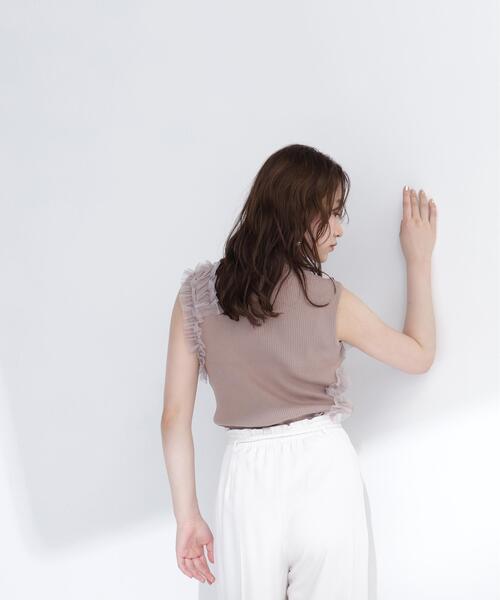 NATURAL BEAUTY BASIC(ナチュラルビューティーベーシック)の「フリルチュールデザインニット(ニット/セーター・レディース・ブラウン/オフホワイト/グレー・フリ-)」の19枚目の写真
