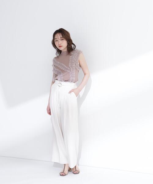 NATURAL BEAUTY BASIC(ナチュラルビューティーベーシック)の「フリルチュールデザインニット(ニット/セーター・レディース・ブラウン/オフホワイト/グレー・フリ-)」の20枚目の写真