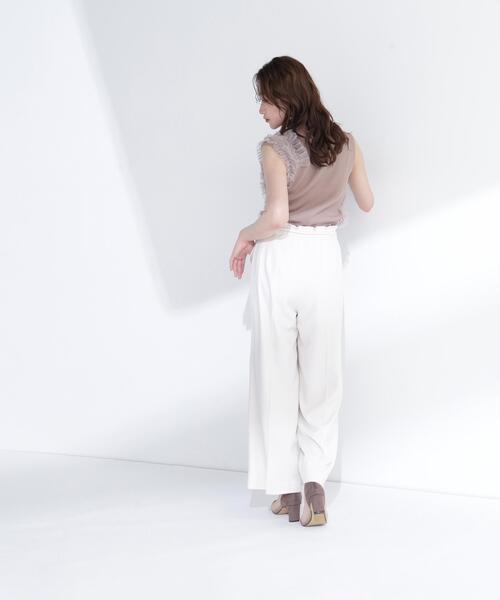 NATURAL BEAUTY BASIC(ナチュラルビューティーベーシック)の「フリルチュールデザインニット(ニット/セーター・レディース・ブラウン/オフホワイト/グレー・フリ-)」の22枚目の写真