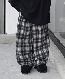 Check Easy Wide Pants/チェックイージーワイドパンツ