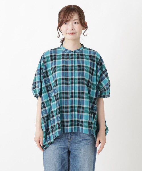 one'sterrace(ワンズテラス)の「ドルマンスリーブ ワイドチェックシャツ(シャツ/ブラウス・レディース・ブルー系その他7/ピンク系9・02)」の14枚目の写真