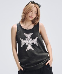 MSG（エムエスジー）の「ヴィンテージ加工ダメージアソートタンクトップ プリント（タンクトップ）」