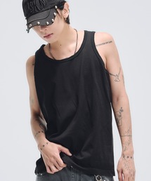 MSG（エムエスジー）の「ヴィンテージ加工ダメージアソートタンクトップ プリント（タンクトップ）」