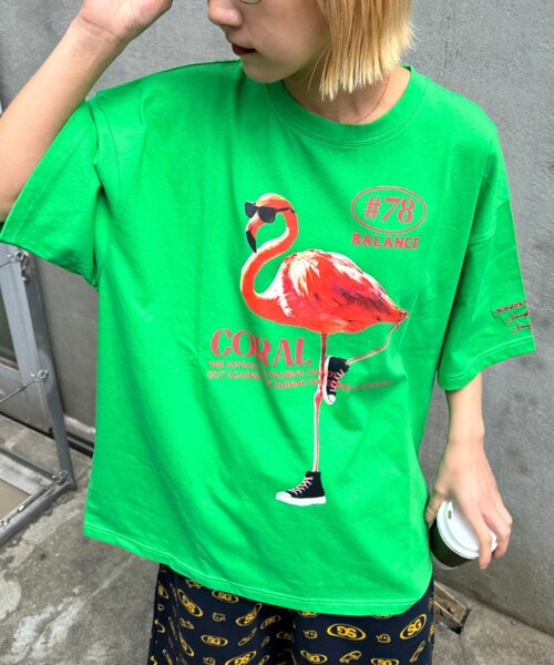 SOUNDSGOOOOD(サウンズグッド)の「【SOUNDS GOOOOD】アニマルフォトプリントTEE(Tシャツ/カットソー・レディース・ホワイト/グリーン・ONE SIZE)」の2枚目の写真