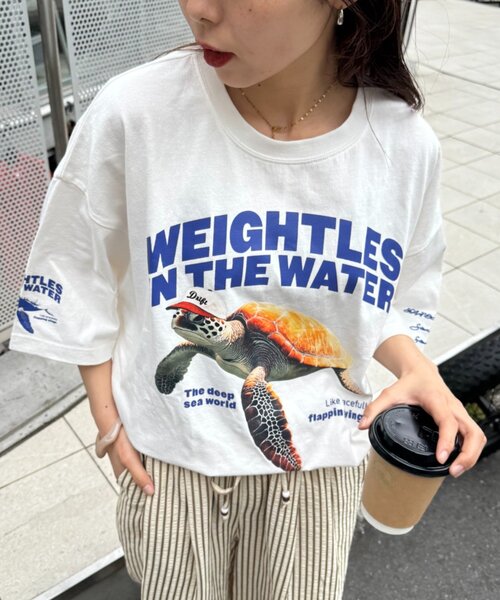 SOUNDSGOOOOD(サウンズグッド)の「【SOUNDS GOOOOD】アニマルフォトプリントTEE(Tシャツ/カットソー・レディース・ホワイト/グリーン・ONE SIZE)」の7枚目の写真