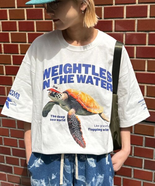 SOUNDSGOOOOD(サウンズグッド)の「【SOUNDS GOOOOD】アニマルフォトプリントTEE(Tシャツ/カットソー・レディース・ホワイト/グリーン・ONE SIZE)」の9枚目の写真