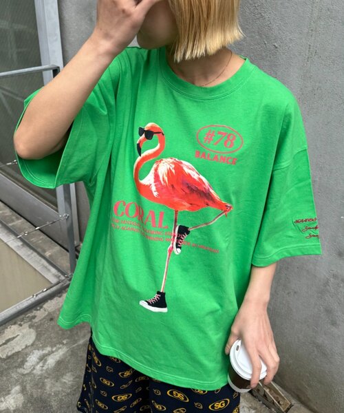 SOUNDSGOOOOD(サウンズグッド)の「【SOUNDS GOOOOD】アニマルフォトプリントTEE(Tシャツ/カットソー・レディース・ホワイト/グリーン・ONE SIZE)」の16枚目の写真