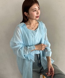 【ナチュラル × 軽やか】シャツ、タンクトップ2点セット晩夏向け冷房・日焼け防止におすすめ