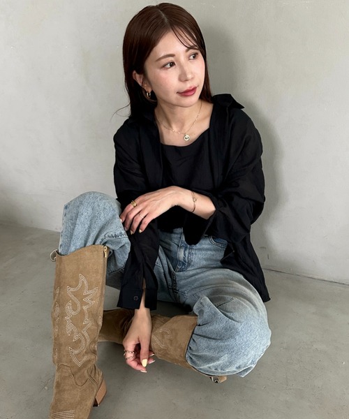 MYMOOD.(マイムード)の「【ナチュラル × 軽やか】シャツ、タンクトップ2点セット晩夏向け冷房・日焼け防止におすすめ(シャツ/ブラウス・レディース・ホワイト/ブラック/ベージュ/ブルー・FREE)」の21枚目の写真