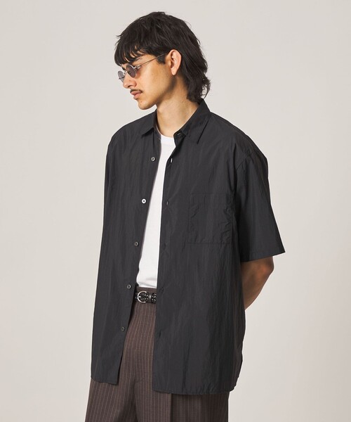Steven Alan(スティーブンアラン)の「<Steven Alan> エアリーナイロン レギュラーカラー ショートスリーブ シャツ BOX(シャツ/ブラウス・メンズ・ブラック/ダークグリーン・XL/L/M/S)」の7枚目の写真