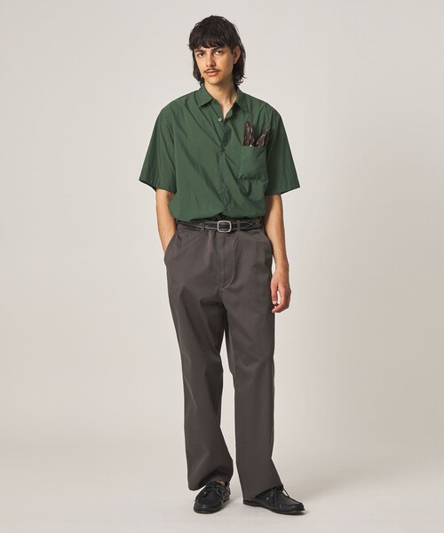 Steven Alan(スティーブンアラン)の「<Steven Alan> エアリーナイロン レギュラーカラー ショートスリーブ シャツ BOX(シャツ/ブラウス・メンズ・ブラック/ダークグリーン・XL/L/M/S)」の9枚目の写真