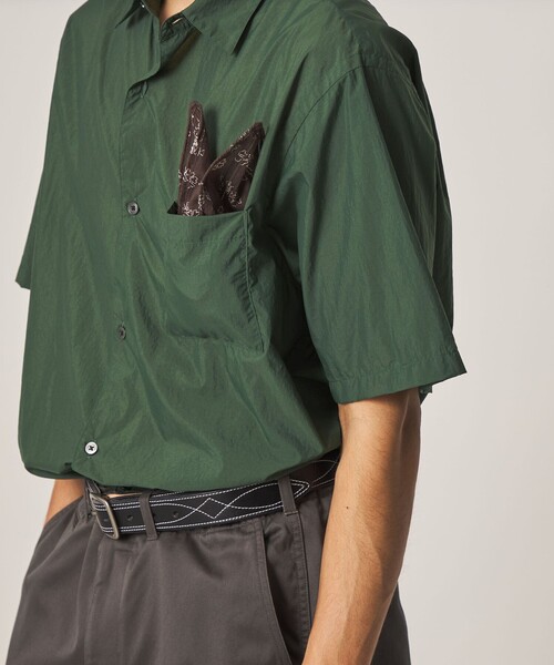 Steven Alan(スティーブンアラン)の「<Steven Alan> エアリーナイロン レギュラーカラー ショートスリーブ シャツ BOX(シャツ/ブラウス・メンズ・ブラック/ダークグリーン・XL/L/M/S)」の11枚目の写真